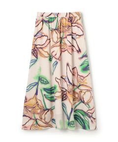 セール】 ロゴ刺繍入りエプロン風ローンスカート （ロング・マキシ丈