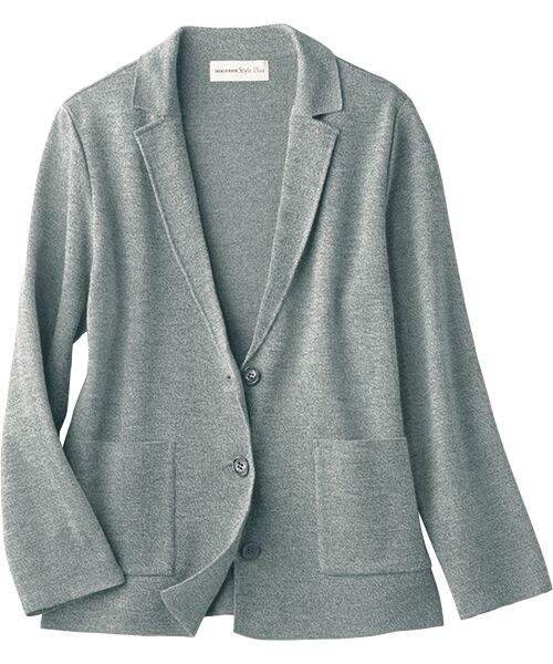 ウール混ミラノリブニットジャケット （テーラードジャケット