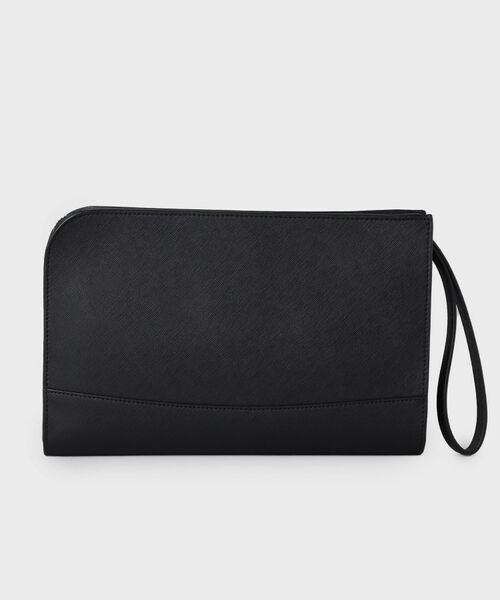 冠婚葬祭】ブラックレザー クラッチバッグ （クラッチ・パーティバッグ