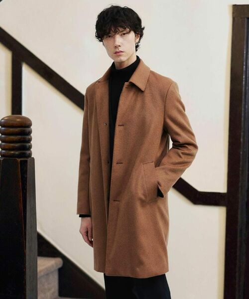 セール】 カシミヤブレンド ビーバー調ステンカラーコート （ステン