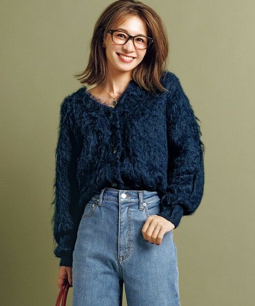 セール】 アルパカシャギー Vネックカーディガン （ニット・セーター