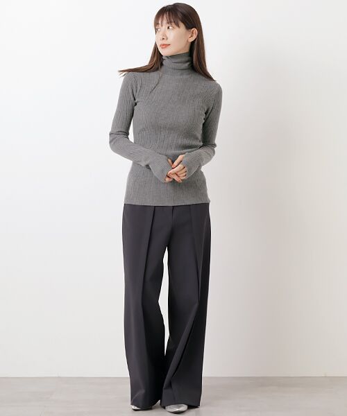 セール】 ウールカシミヤ リブタートルニット （ニット・セーター