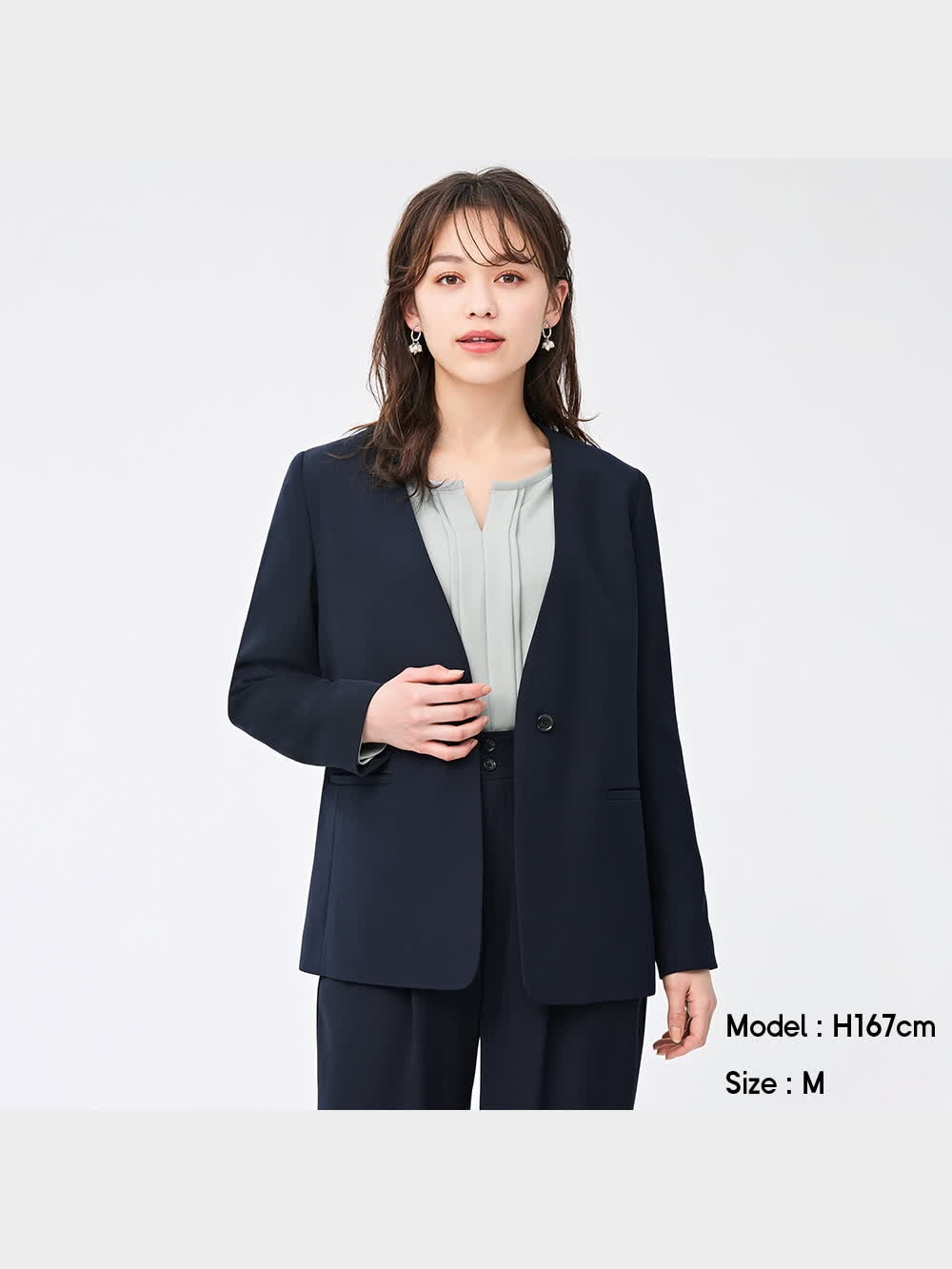 美品✨ノーカラー セットアップ パンツ LANAIスーツ ブラック 0 現行