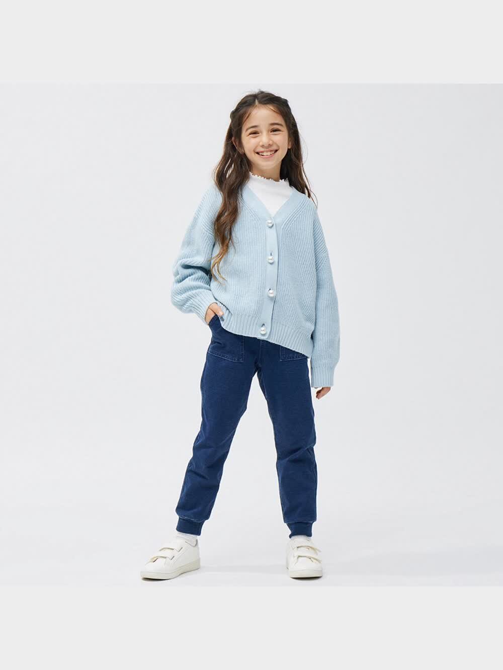 GU公式 | KIDS(男女兼用)インディゴカットソージョガーパンツ