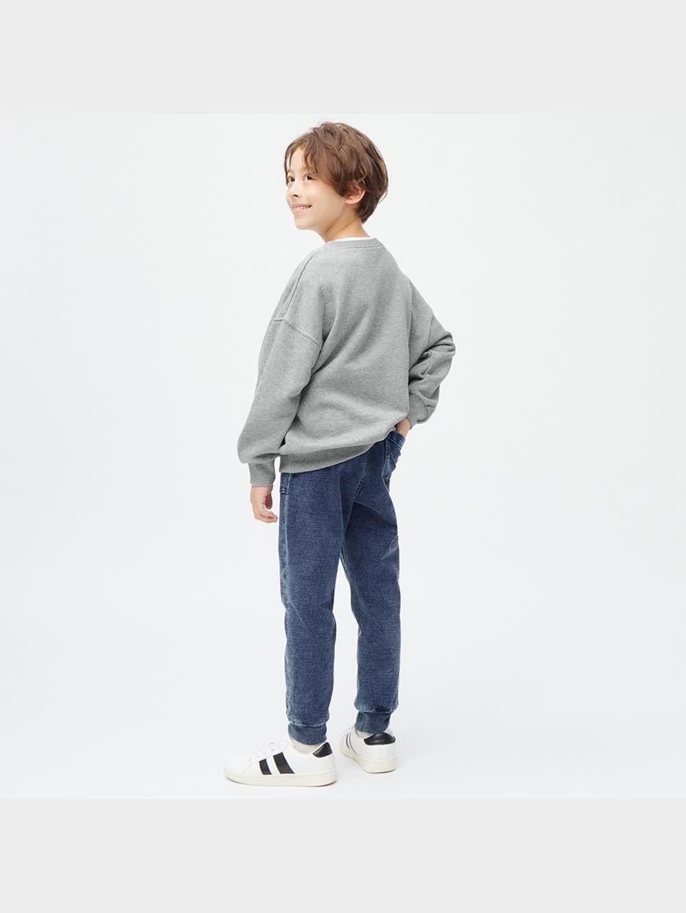 GU公式 | KIDS(男女兼用)インディゴカットソージョガーパンツ