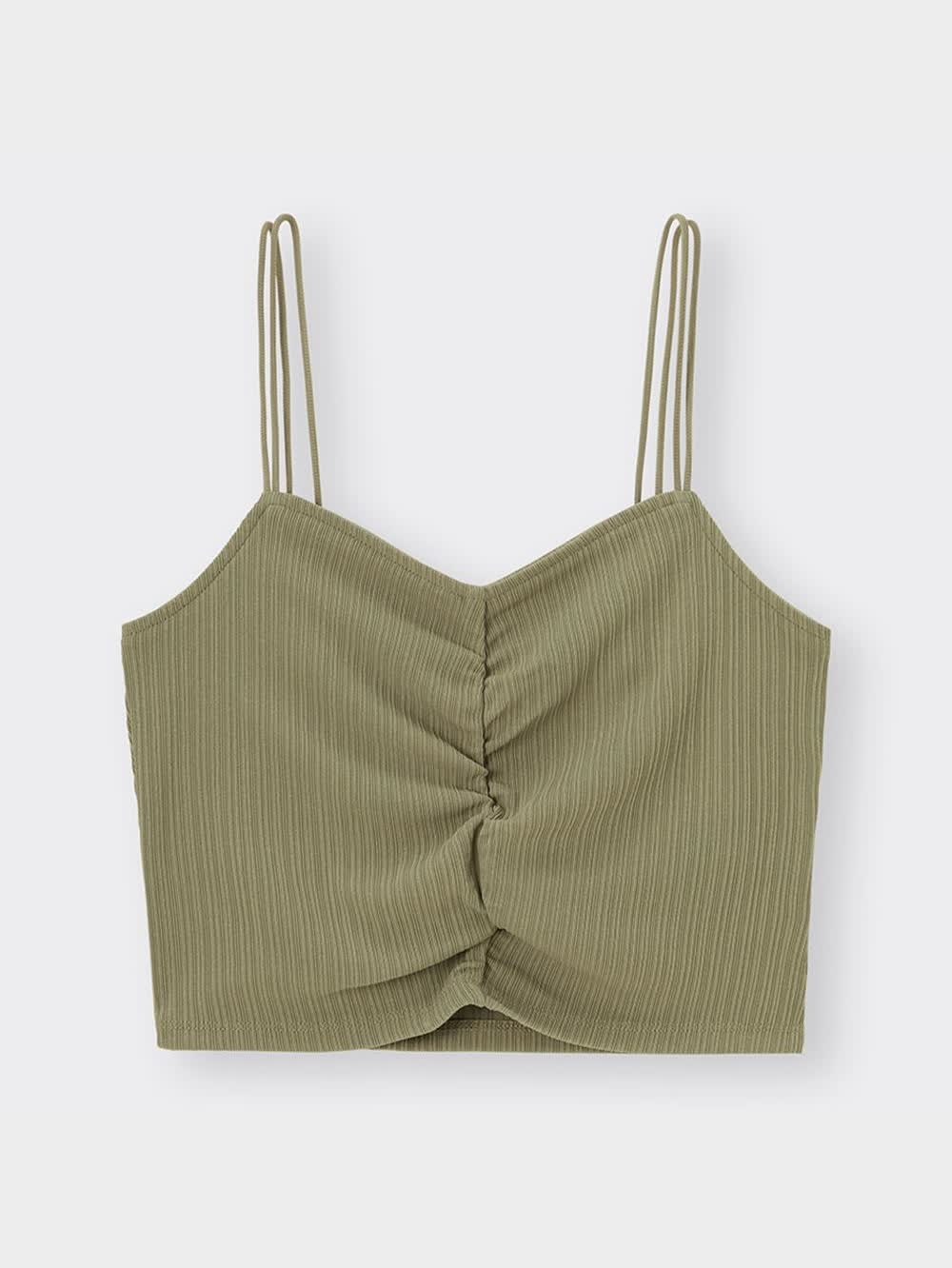 GU公式 | リブフロントギャザーキャミソール