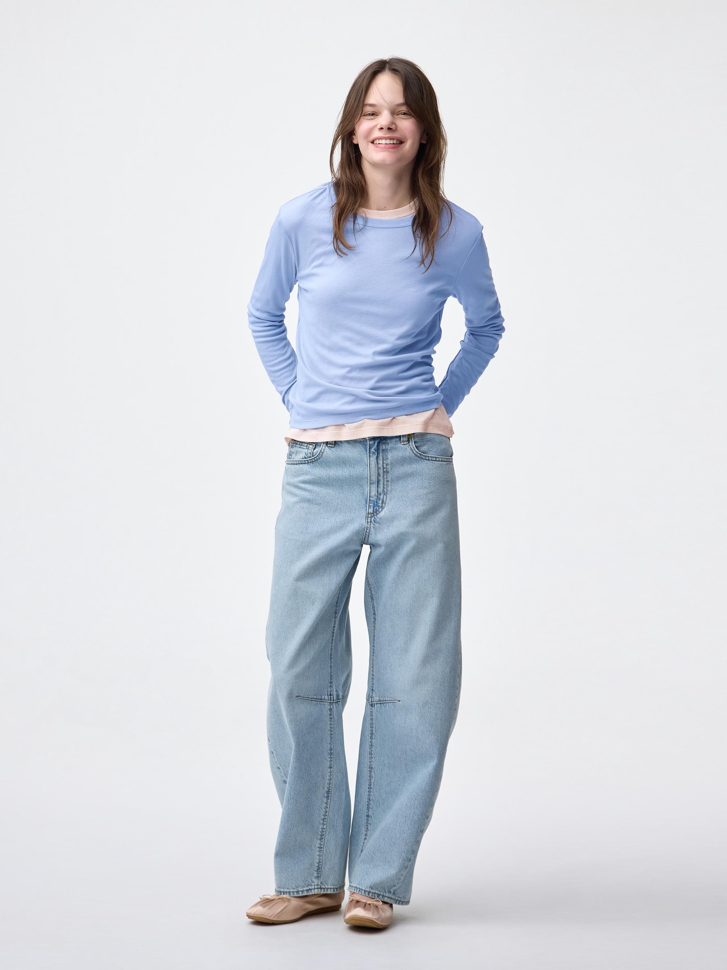 GU公式 | バレルレッグジーンズ(丈標準71.0～75.0cm)