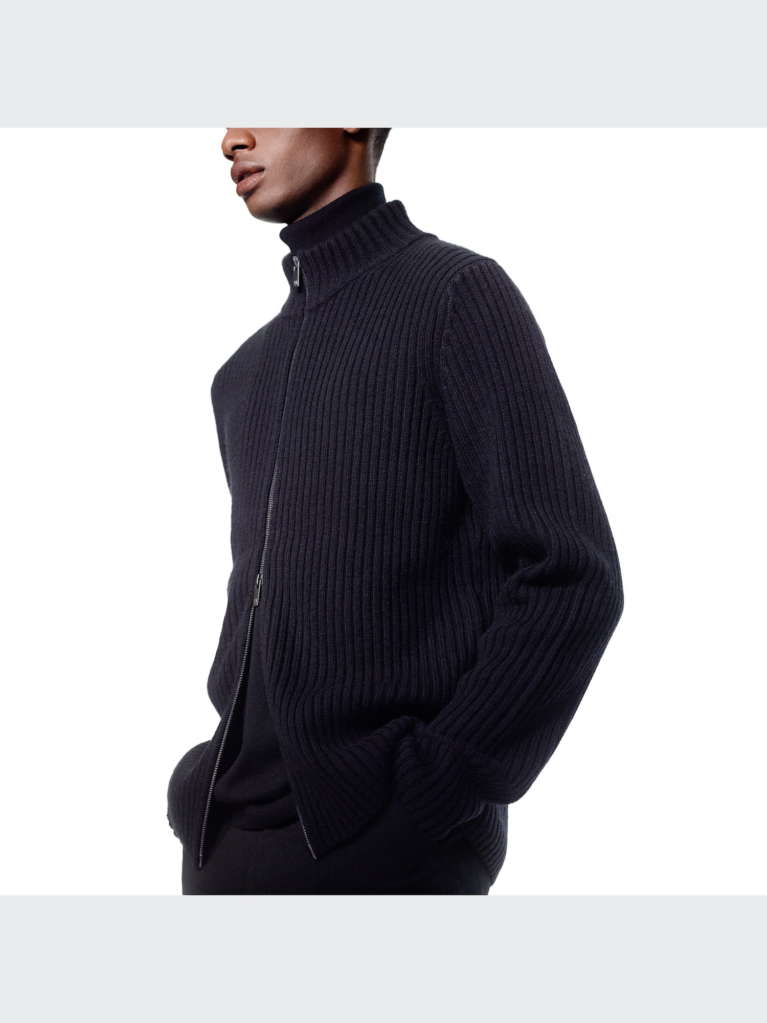 ユニクロ公式 | ミドルゲージリブフルジップセーター（長袖）