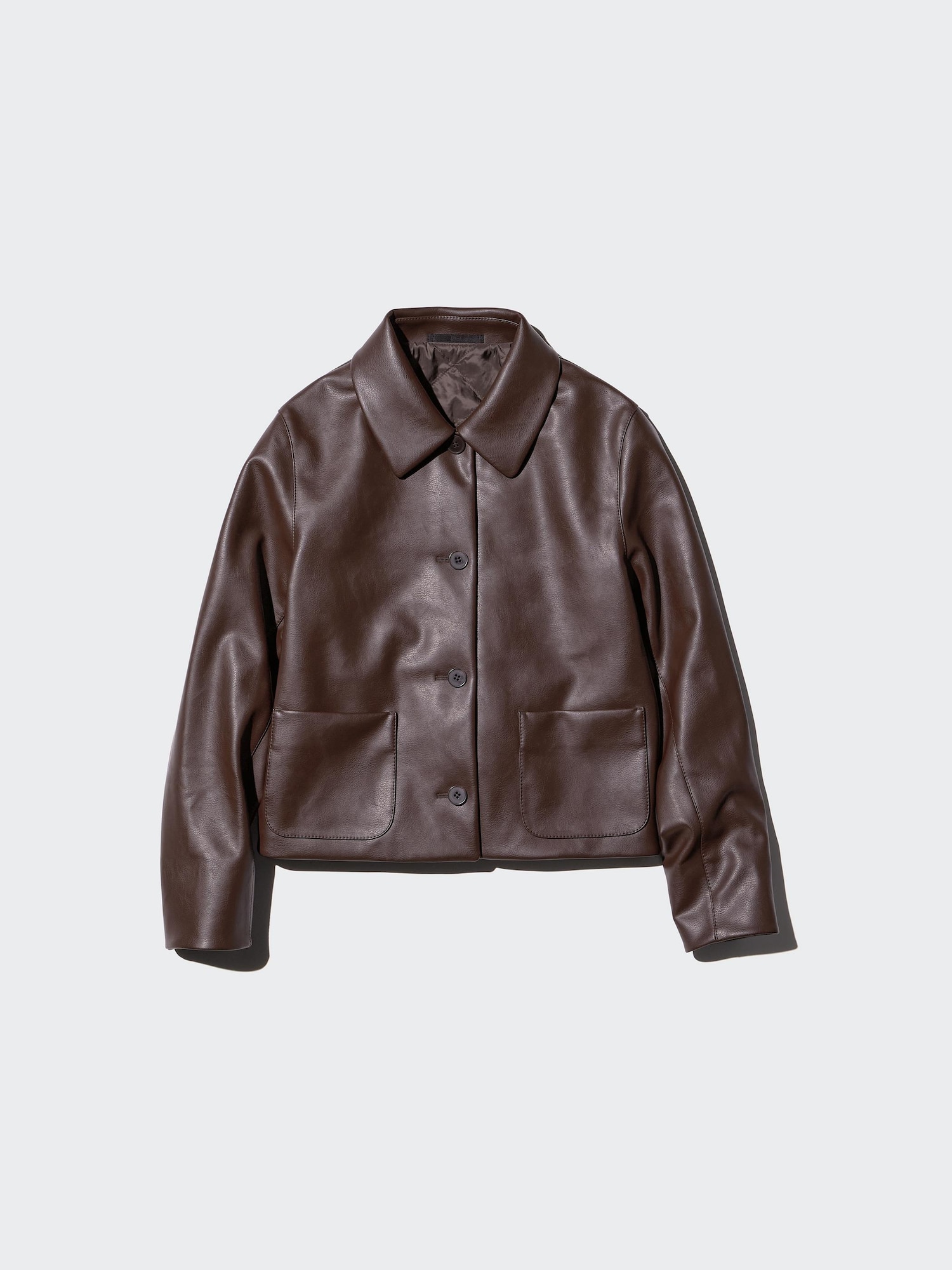 Coated Short Jacket | Faux Leather | UNIQLO US