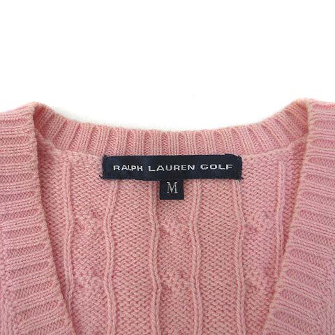 ラルフローレン RALPH LAUREN GOLF ニット ベスト M ピンク ウール