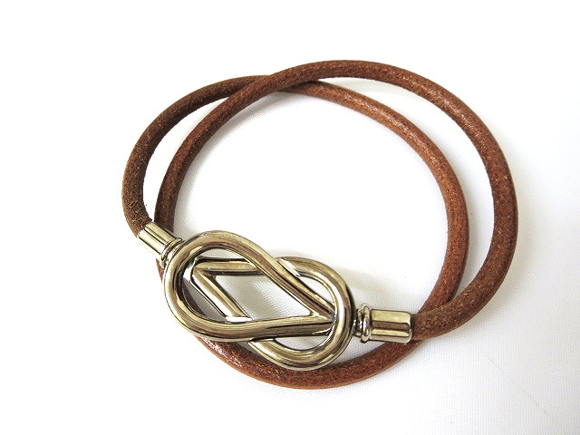 エルメスアタメチョーカーブラウンゴールド金具箱付き