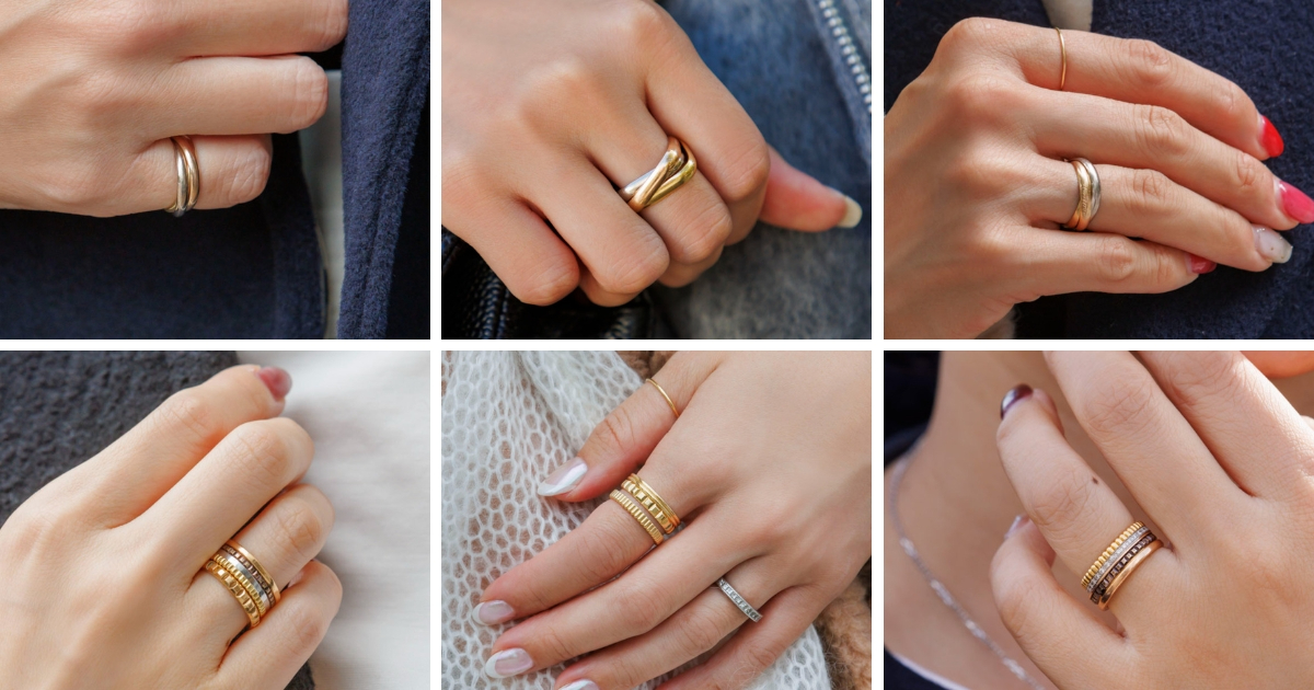 カルティエ トリニティ】＆【ブシュロン キャトル】地金系リングに人気