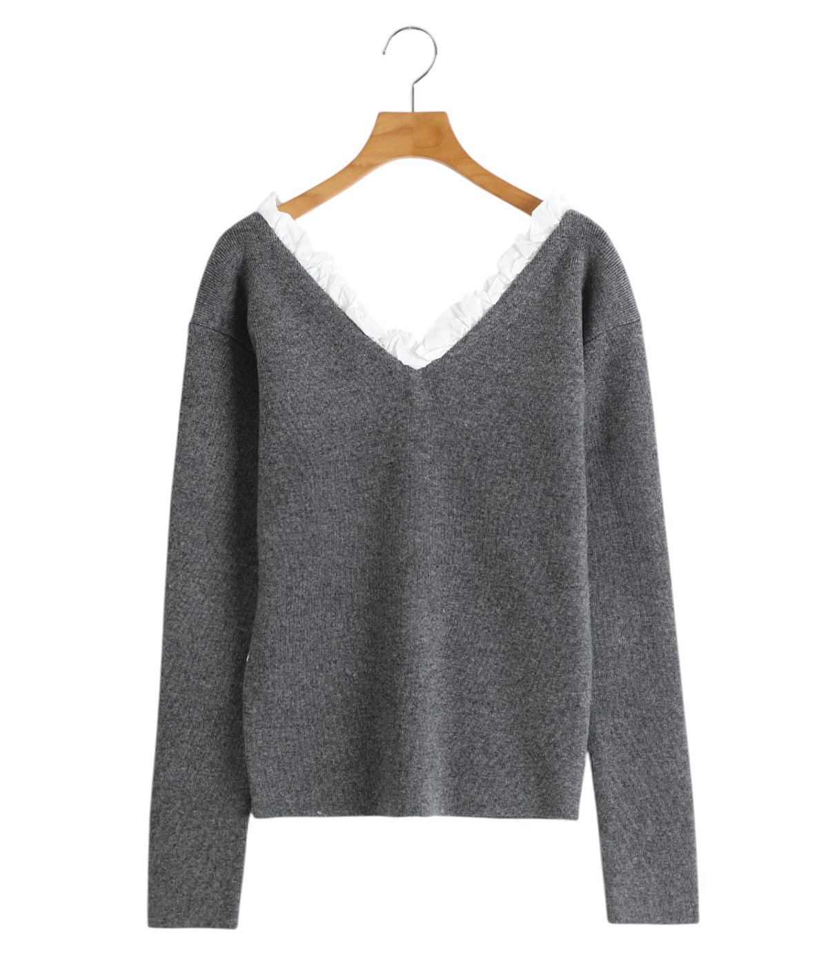 レディース】2WAY FRILL V NECK KNIT TOPS | CLANE(クラネ) / トップス