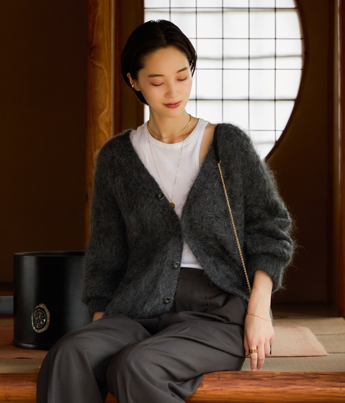 gakkin 浮蓮華 JACQUARD MOHAIR KNIT CARDIGAN - メルカリ GAKKIN