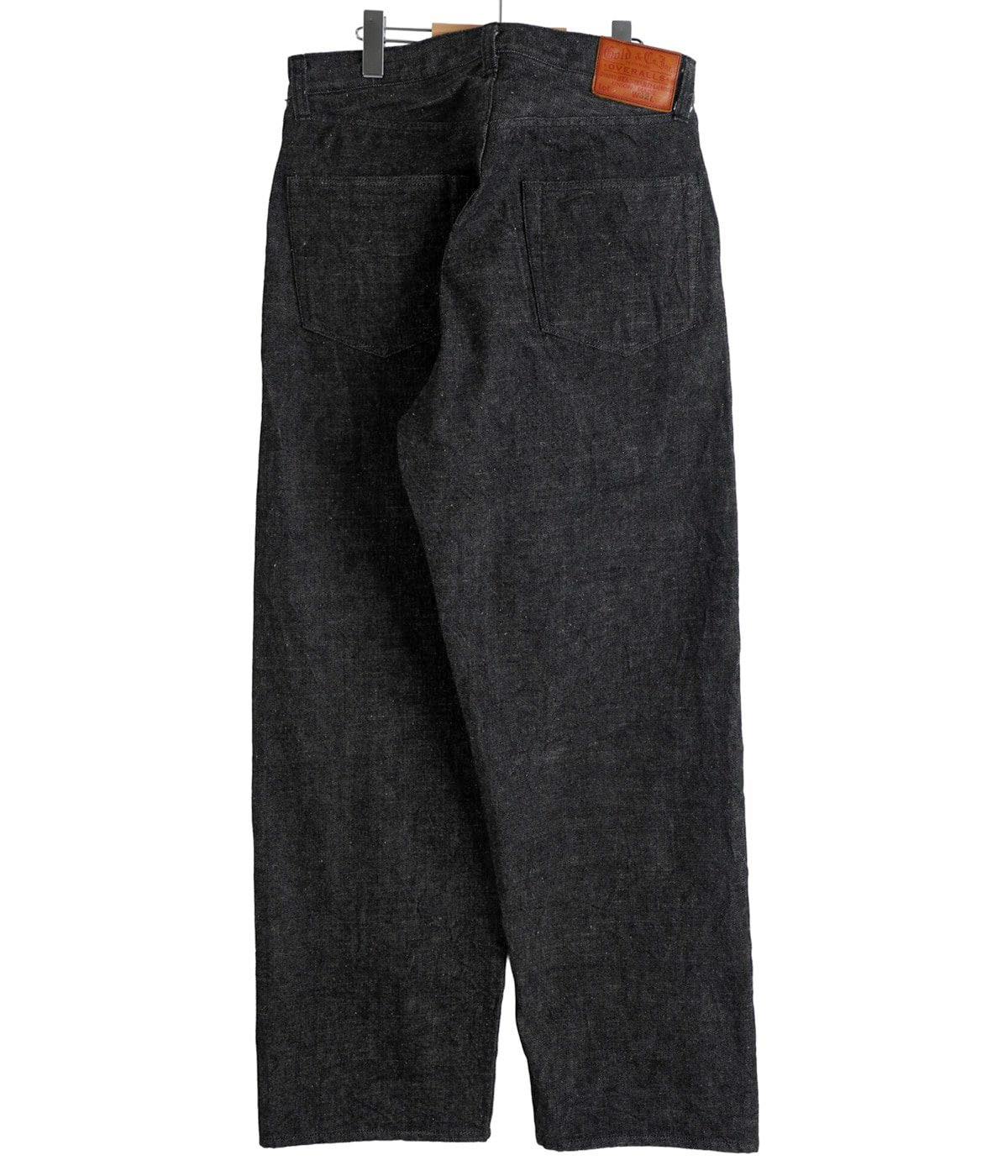 RECYCLED WASTE SUVIN COTTON YARN 14oz DENIM 5POCKET WIDE PANTS