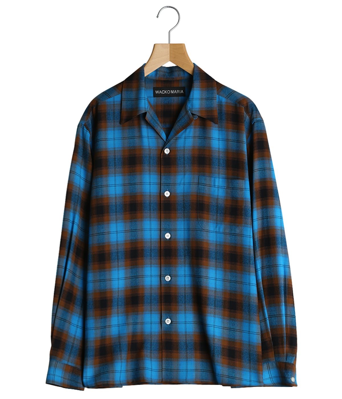 OMBRE CHECK OPEN COLLAR SHIRT L/S ( TYPE-1 ) | WACKO MARIA