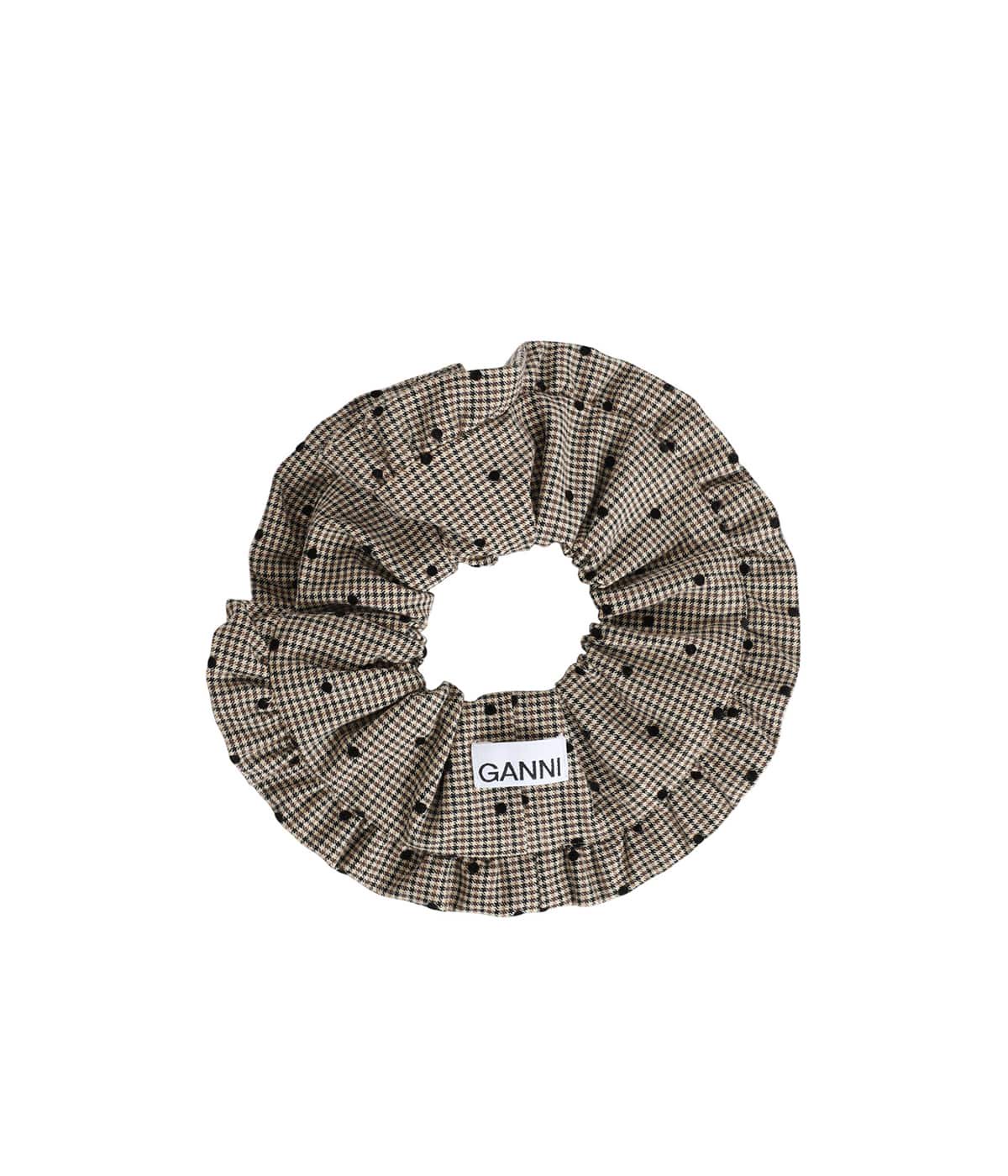 レディース】Flock Check Frill Scrunchie | GANNI(ガニー