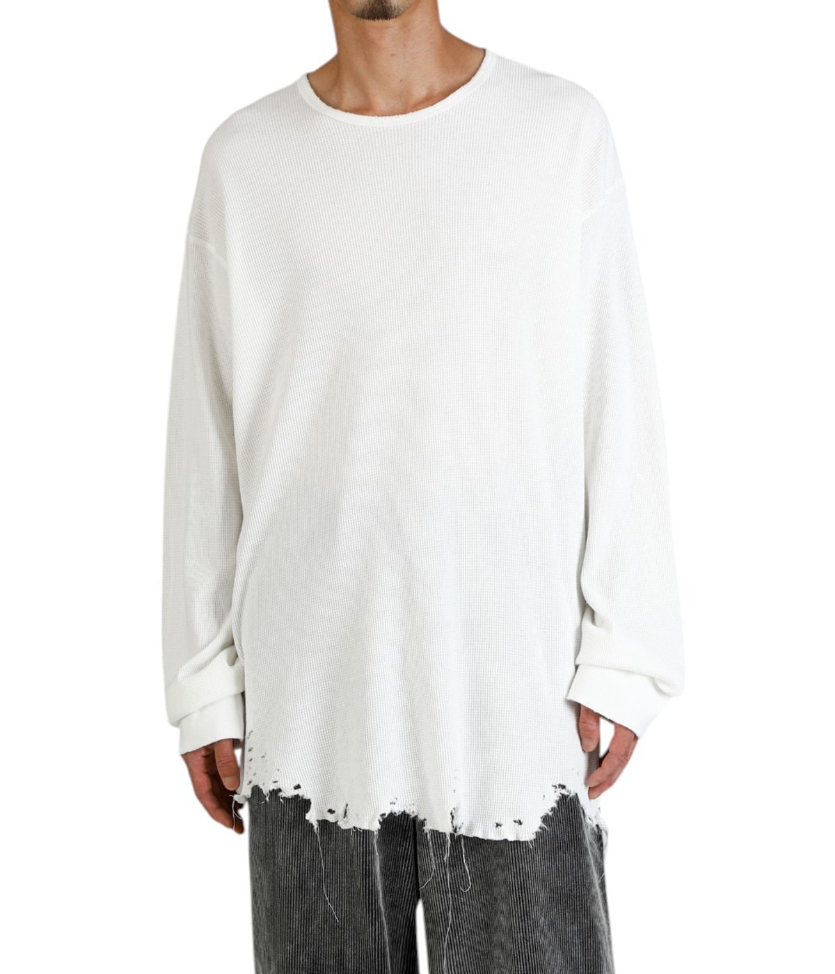 DAMAGE WAFFLE CREW LS T-SHIRT | ANCELLM(アンセルム) / トップス
