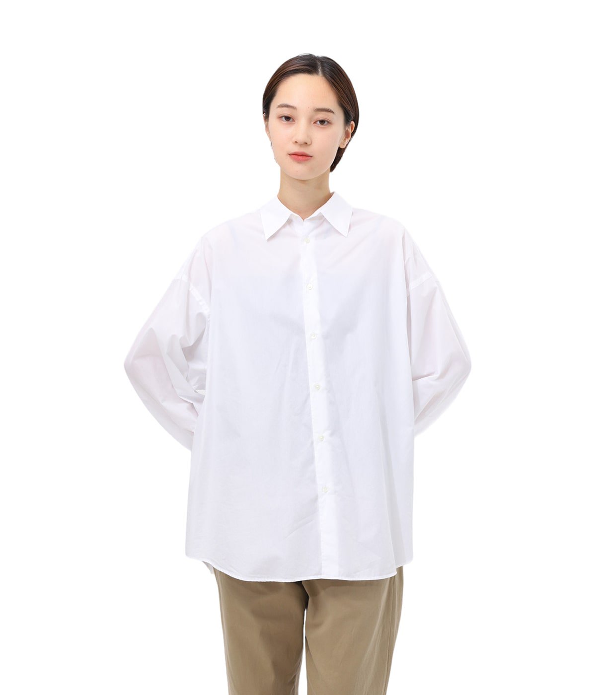 レディース】Broad L/S Oversized Regular Collar Shirt | Graphpaper