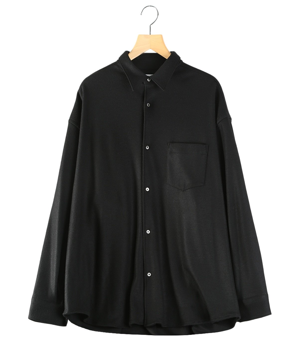 Wool Smooth Flannel Oversized Regular Collar Shirt | Graphpaper