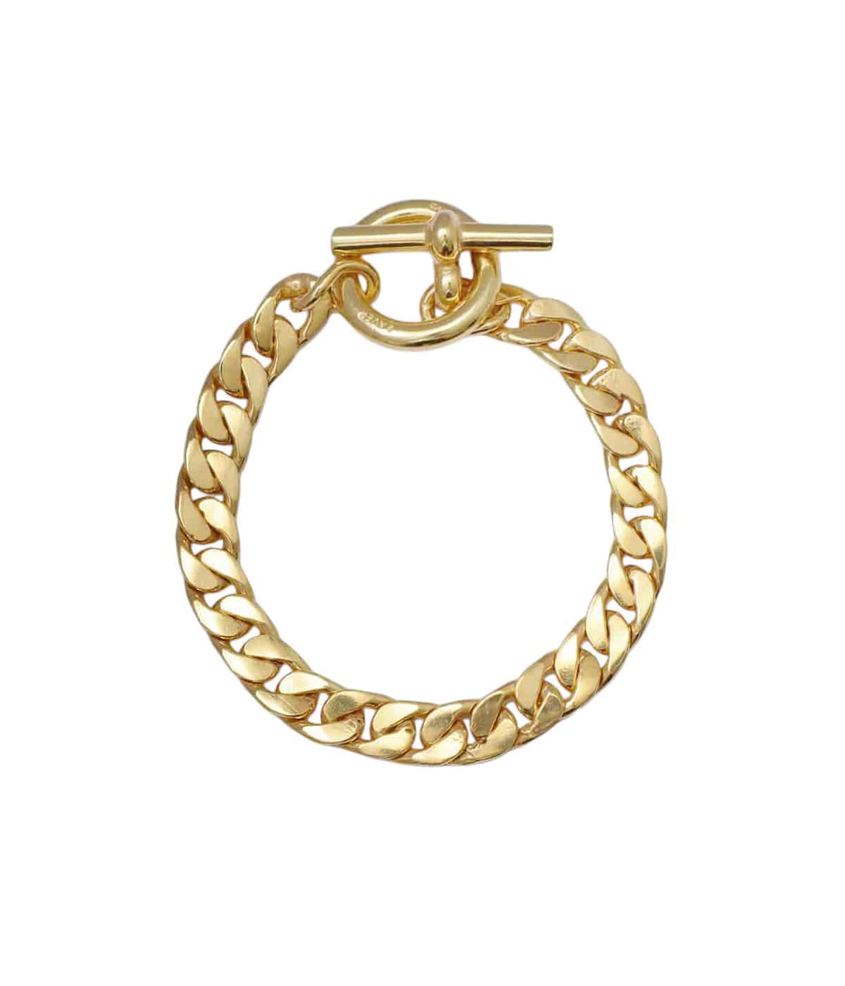 9MM CURB CHAIN T BAR BRACELET - GOLD - | LAVER(ラバー