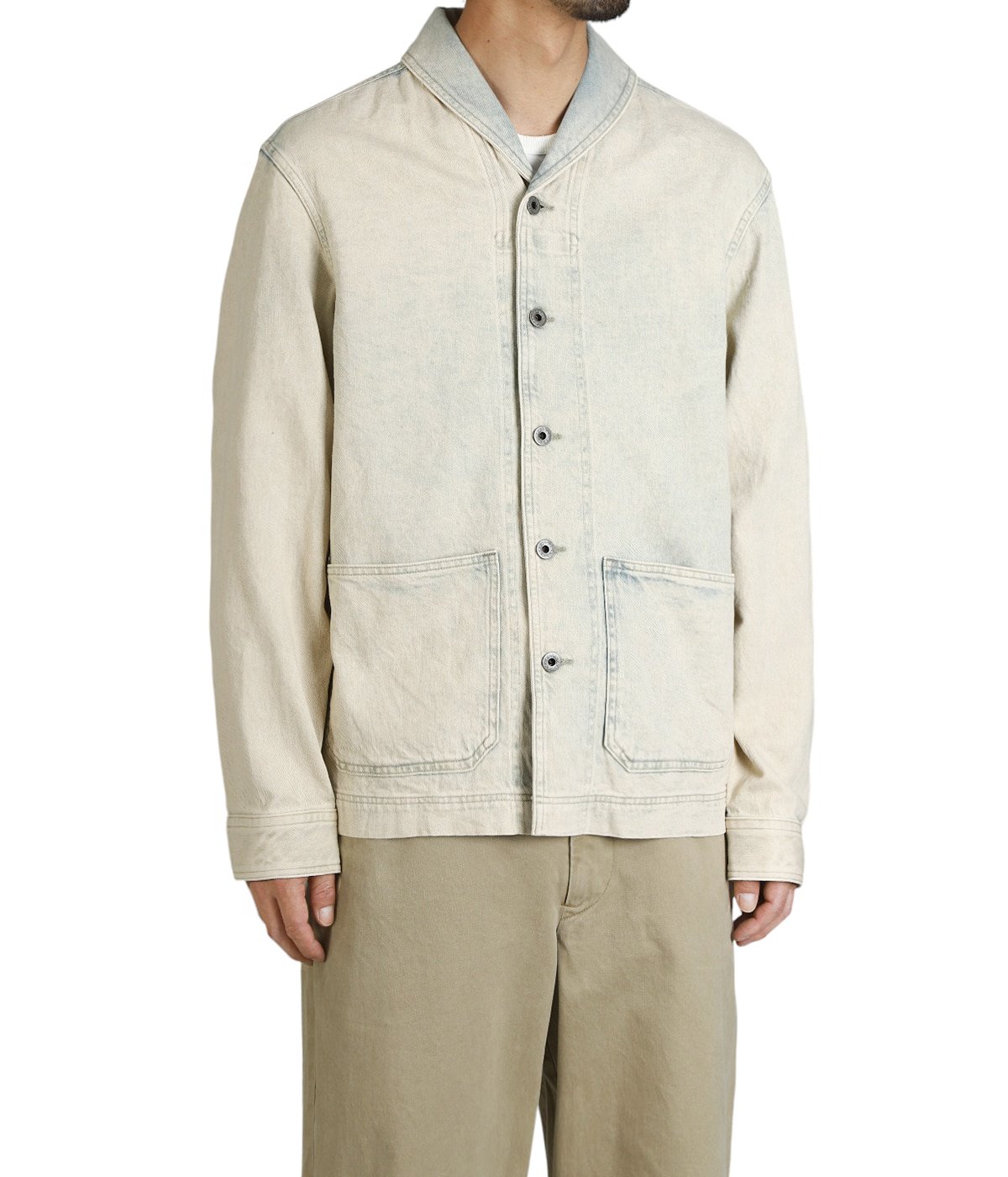 PERKINS SHWL-LONG SLEEVE-SPORT SHIRT CTN/LINEN SELV DNM | RRL
