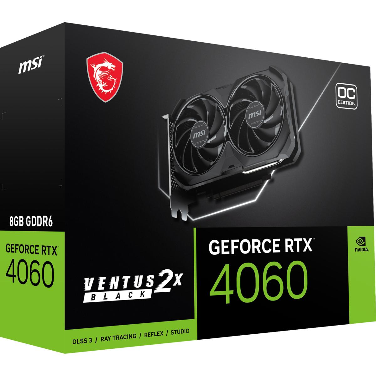 MSI Gaming GeForce RTX 4060 Ventus 2X Black 8GB GDRR6 TORX Fan 4.0