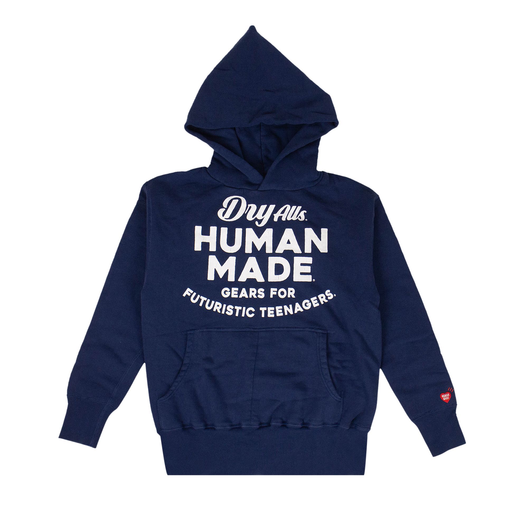 Buy Human Made Logo Hooded Sweatshirt 'Navy Blue' - HM19CS005 NAVY