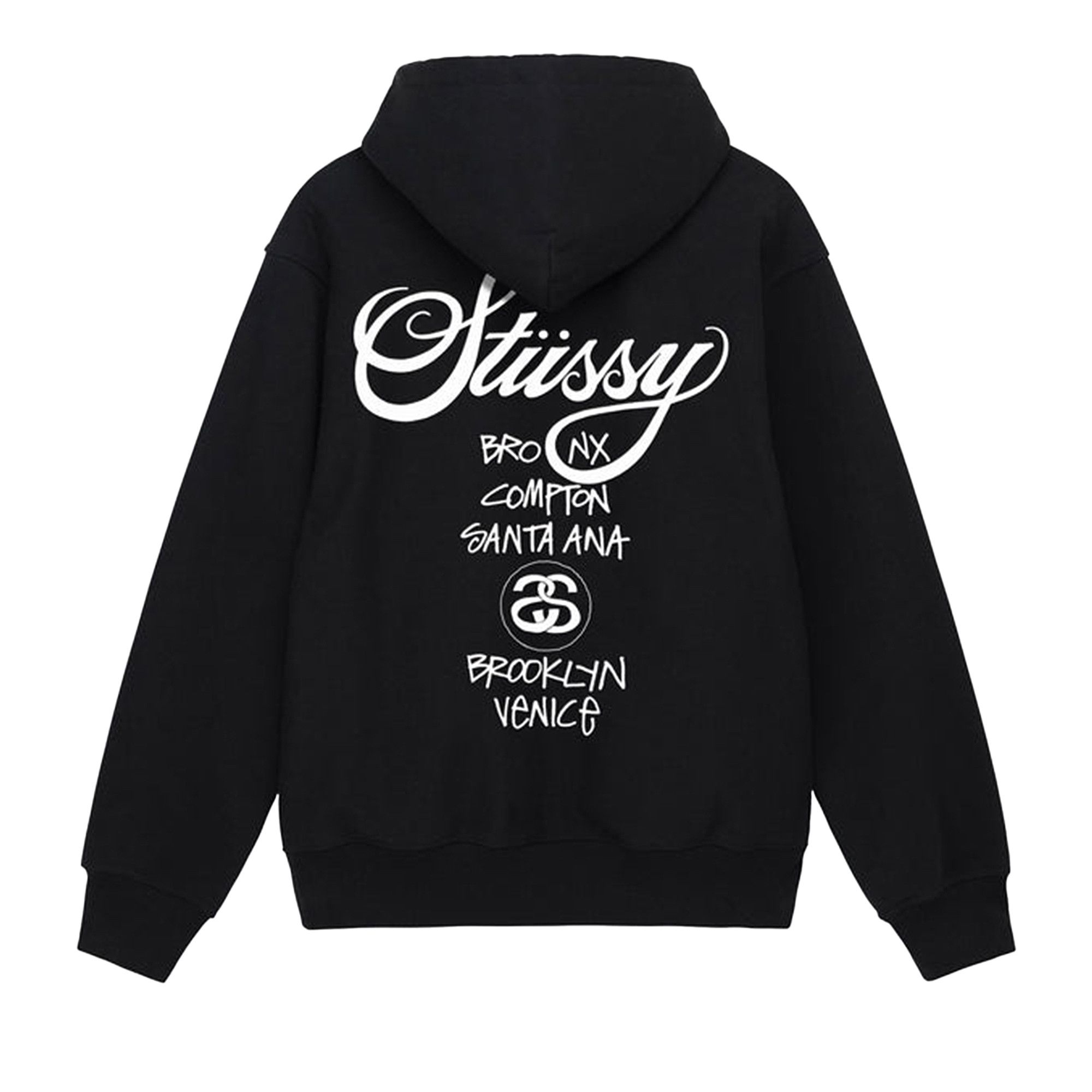 Buy Stussy World Tour Hoodie 'Black' - 3923713 BLAC | GOAT