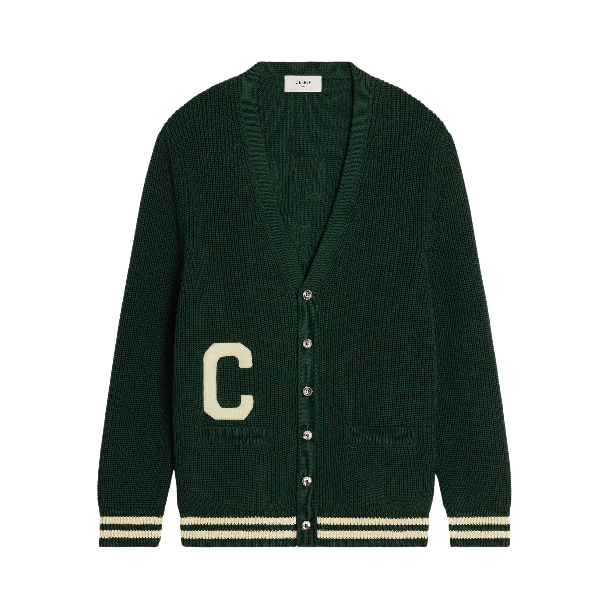 Buy CELINE College Cardigan 'Forest' - 2AD70192W 31FE | GOAT
