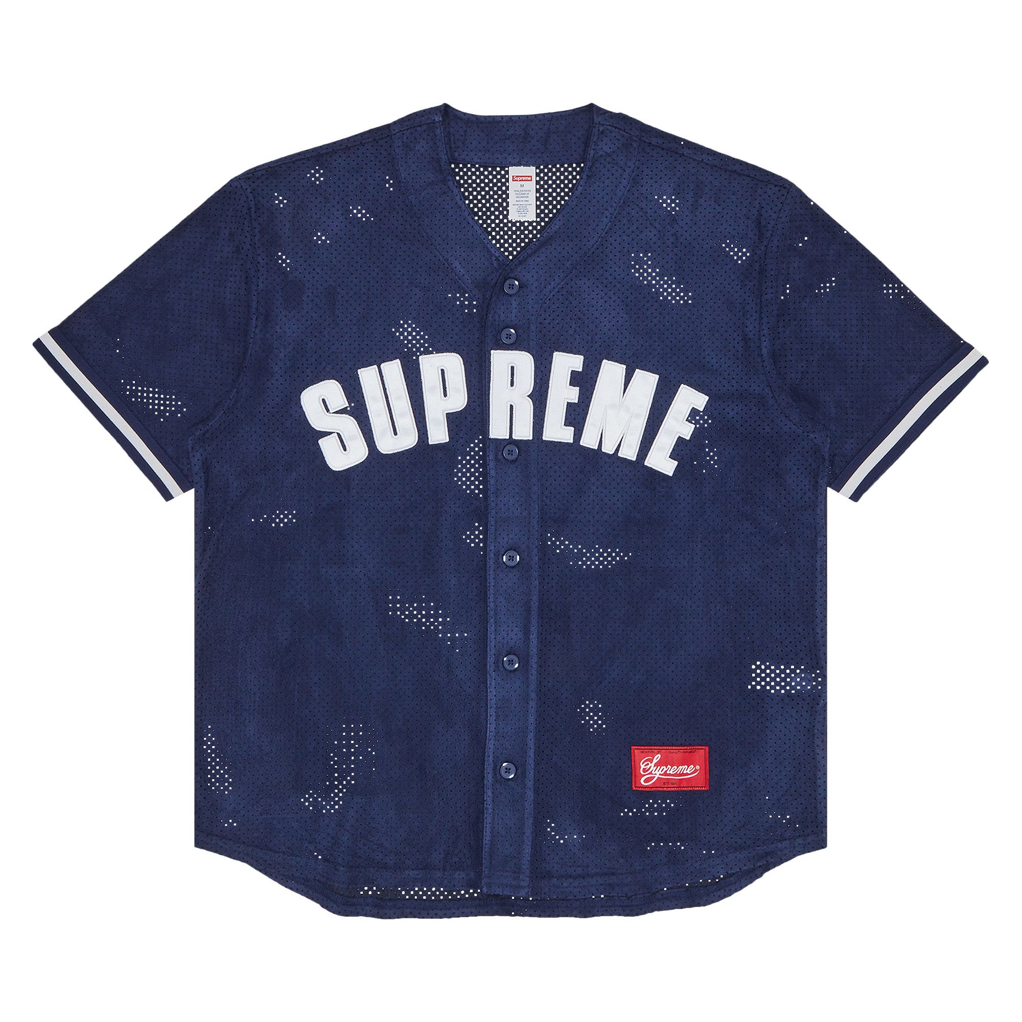 Buy Supreme Ultrasuede Mesh Baseball Jersey 'Navy' - SS24KN22 NAVY