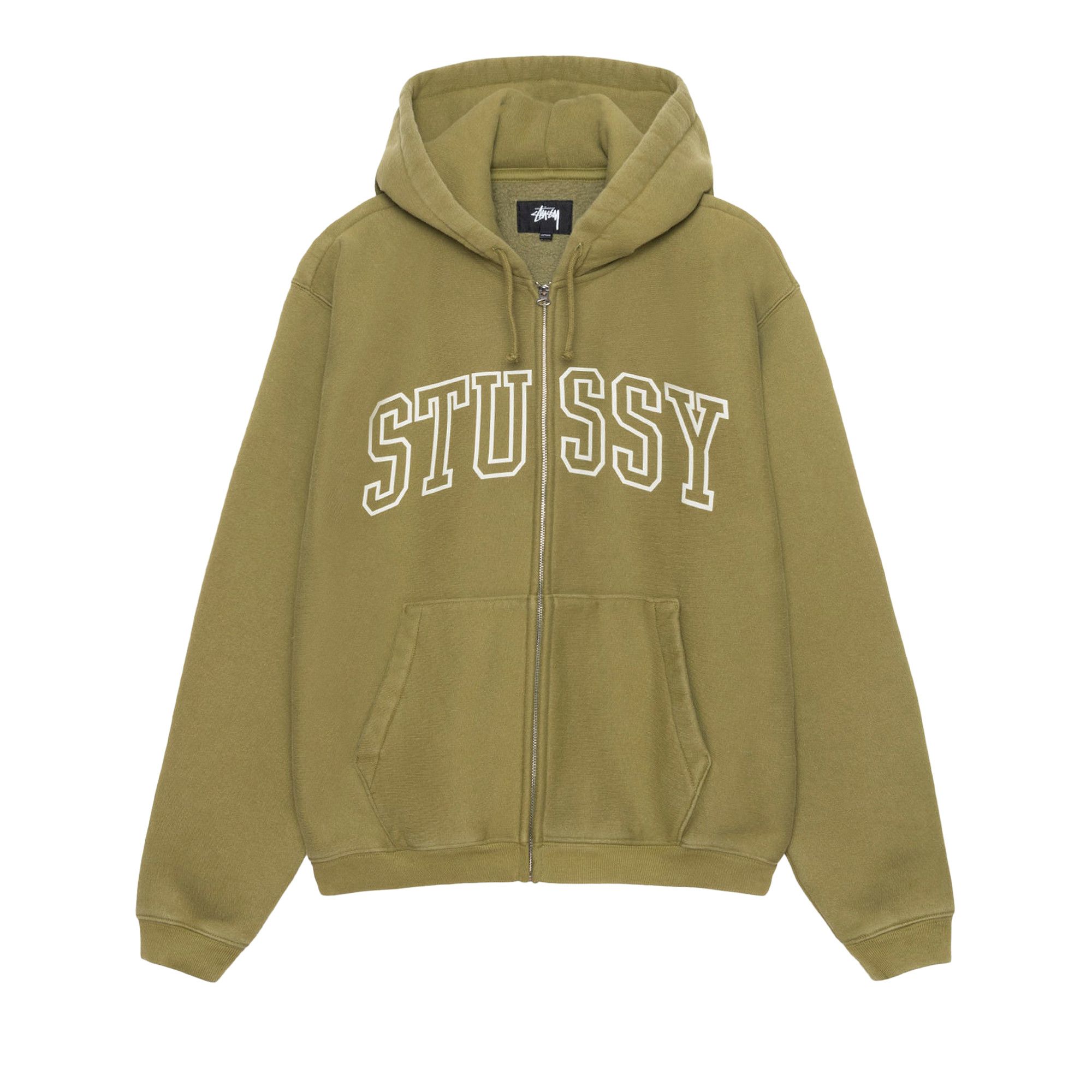 Buy Stussy Outline Zip Hoodie 'Olive' - 118559 OLIV | GOAT