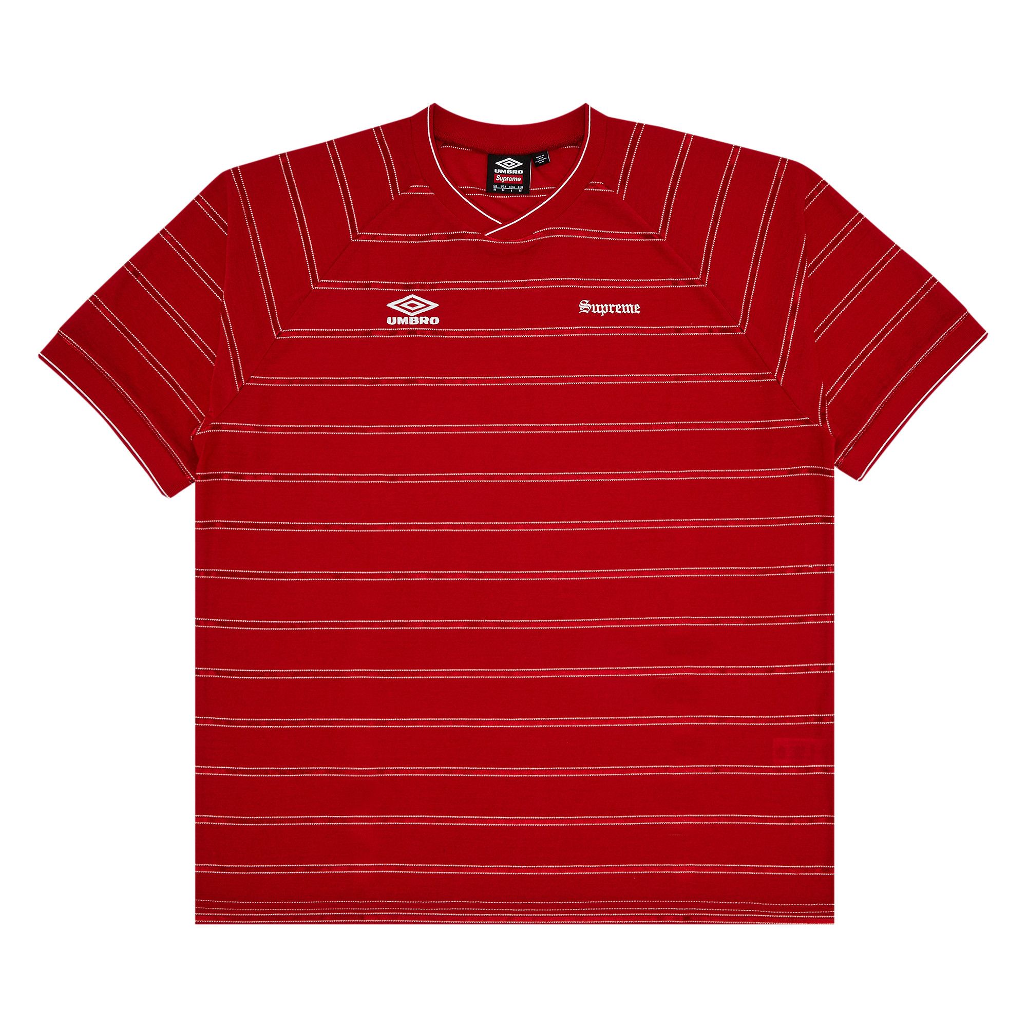 Buy Supreme x Umbro Stripe Soccer Jersey 'Red' - SS25KN65 RED | GOAT