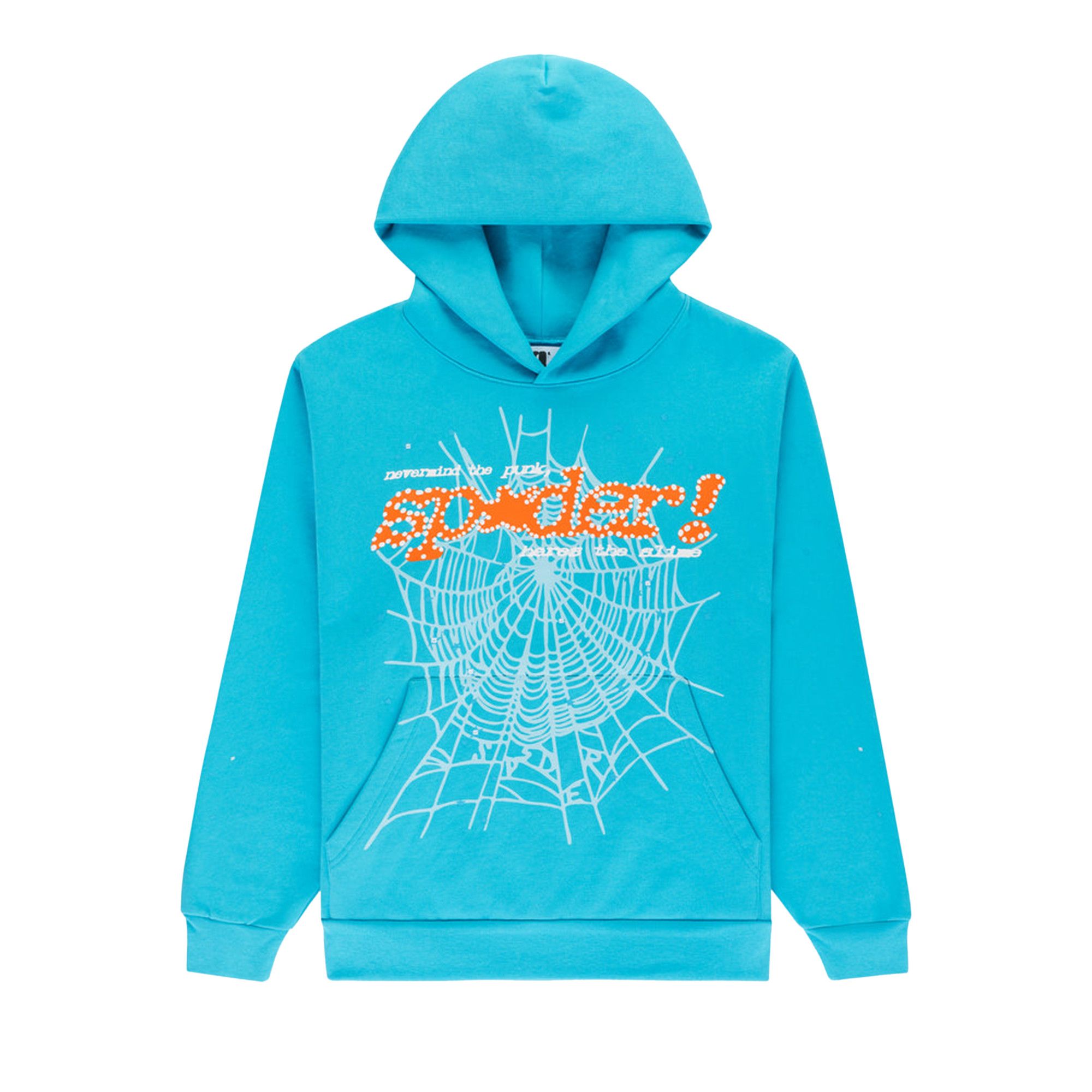 Buy Sp5der Punk V2 Hoodie 'Cyan' - ST014SS25CYA | GOAT