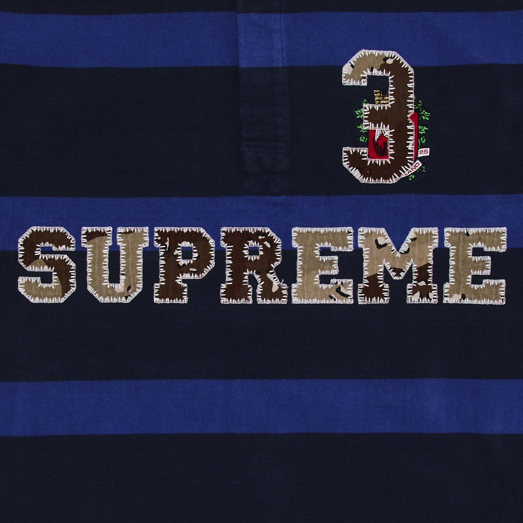 Buy Supreme Stripe Rugby 'Navy' - FW25KN10 NAVY | GOAT