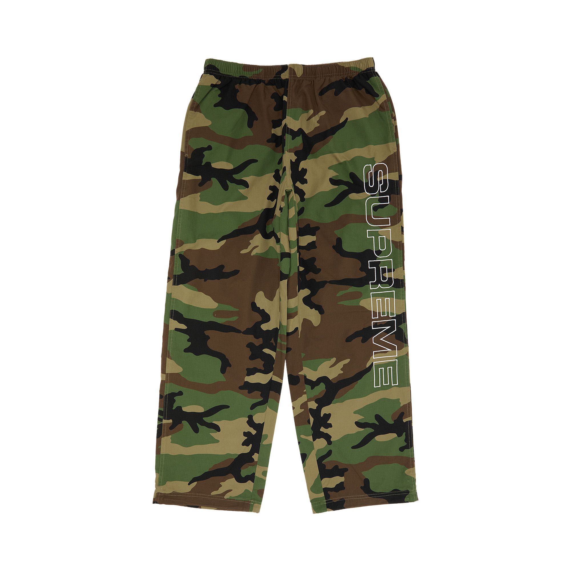 Buy Supreme Spellout Embroidered Ripstop Track Pant 'Woodland Camo