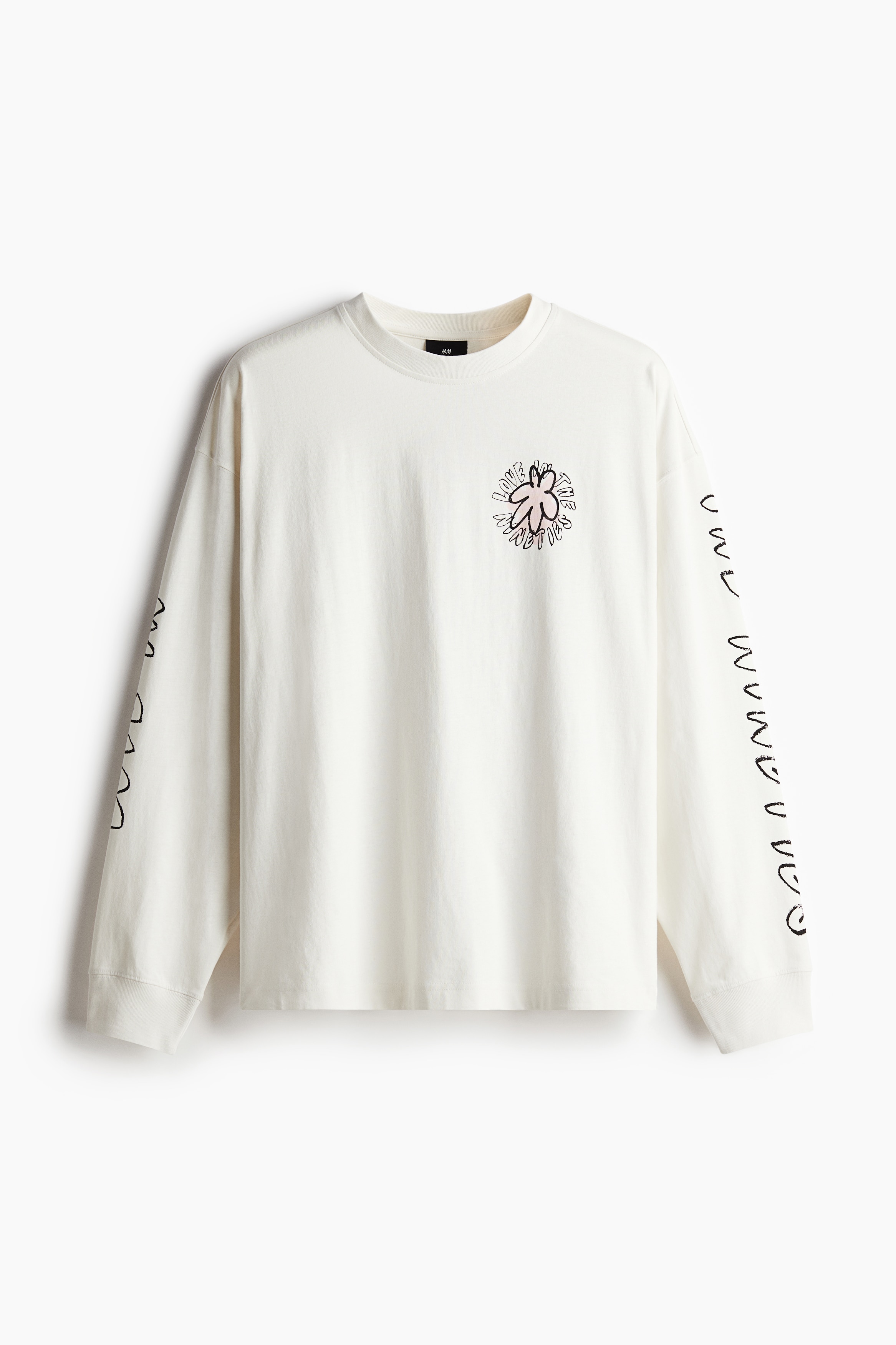 Men's White/Love in the Nineties Oversized Fit Printed Jersey