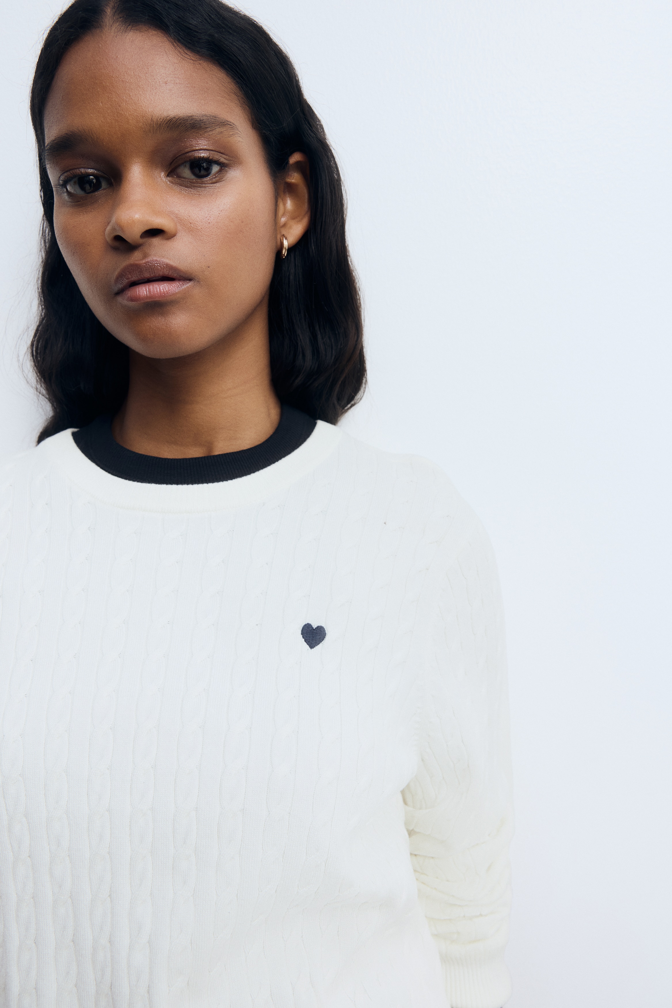 Cable-Knit Sweater - White - Ladies | H&M US