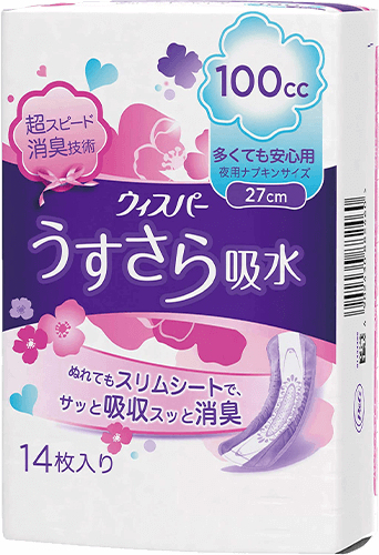 ウィスパー うすさら吸水 100cc 27cm 14枚 ×5 ためせる｜Vポイントが