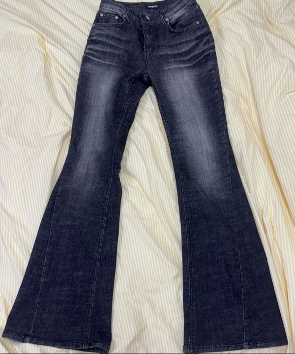 MUSINSA | SYNERJYN CAT WASHING DENIM PANTS BLACK