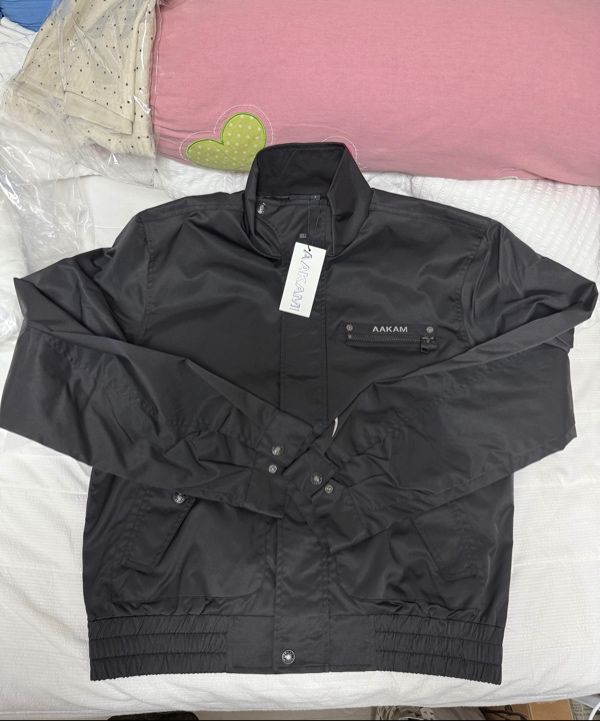 MUSINSA | AAKAM High-Neck Button Jacket (Black)