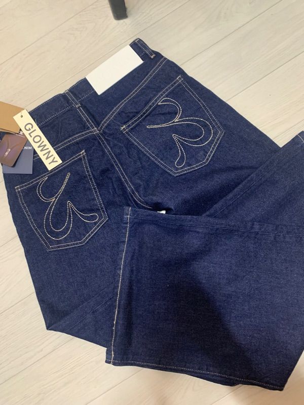 MUSINSA | GLOWNY 901 LOW-RISE WIDE LEG JEANS (DEEP BLUE)