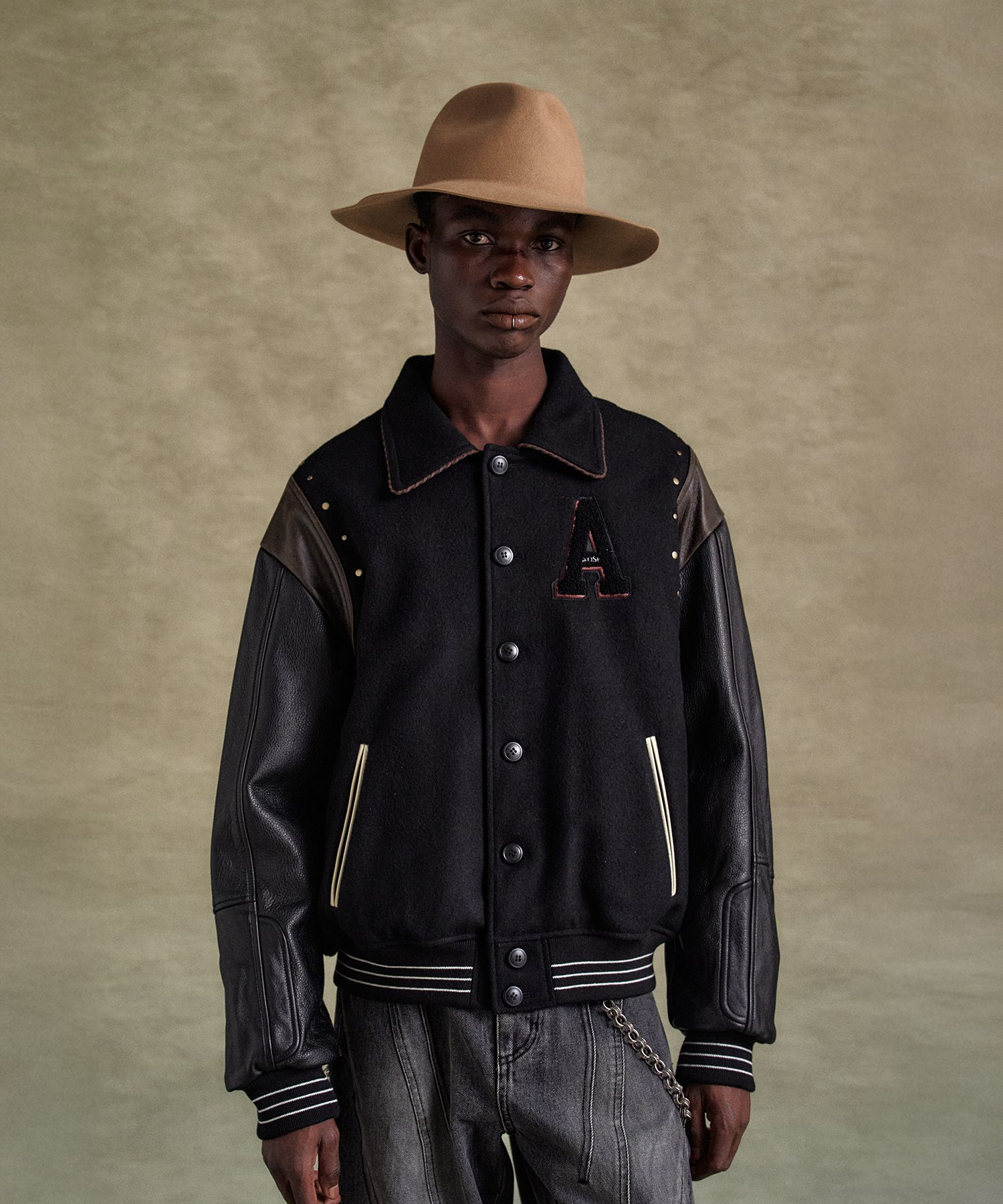 MUSINSA公式 | ANDERSSON BELL A パッチウール＆レザーバーシティ