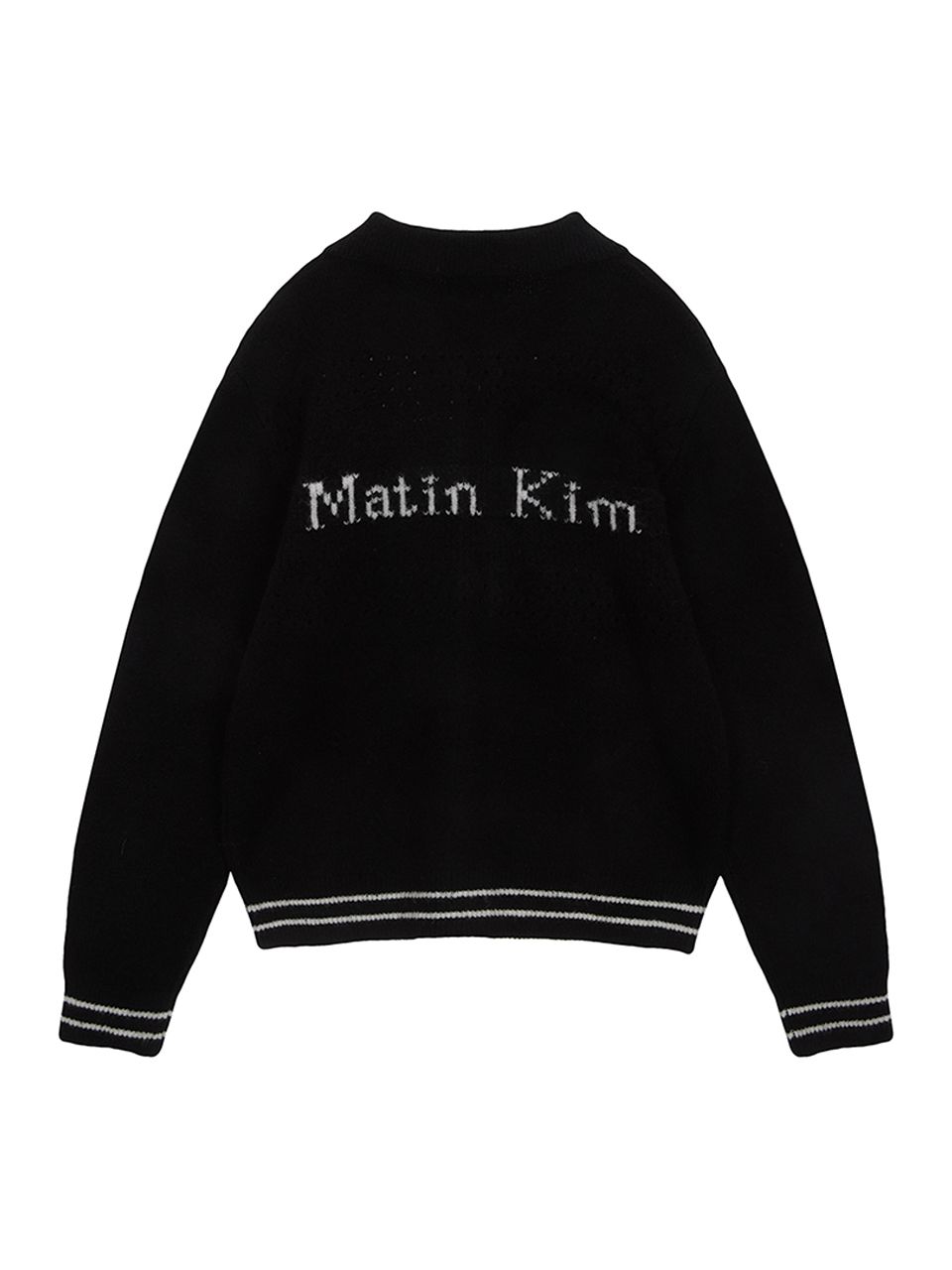 MUSINSA公式 | MATIN KIM PUNCHING POINT LOGO KNIT CARDIGAN FOR MEN