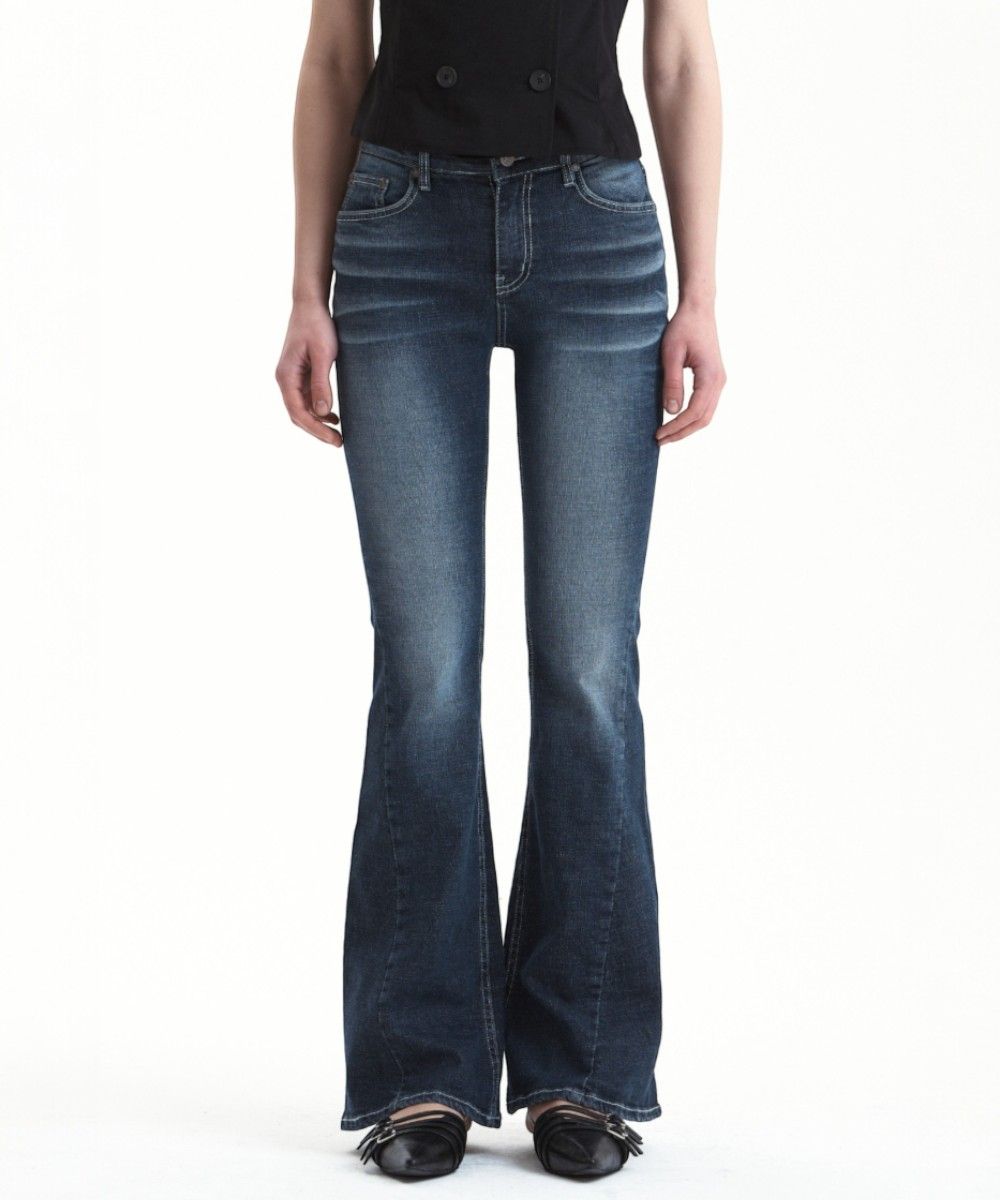 MUSINSA公式 | SYNERJYN CAT WASHING DENIM PANTS DEEP BLUE