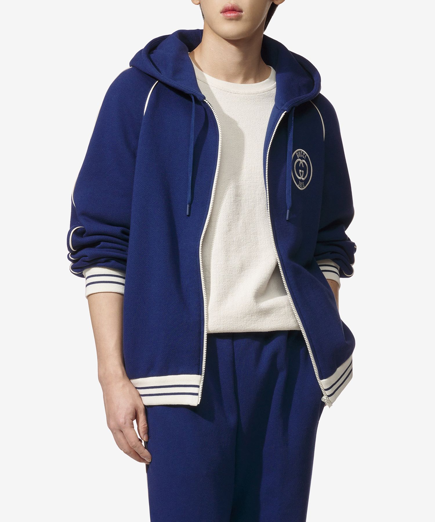 MUSINSA公式 | GUCCI GGロゴパッチコットンジャージフードパーカー