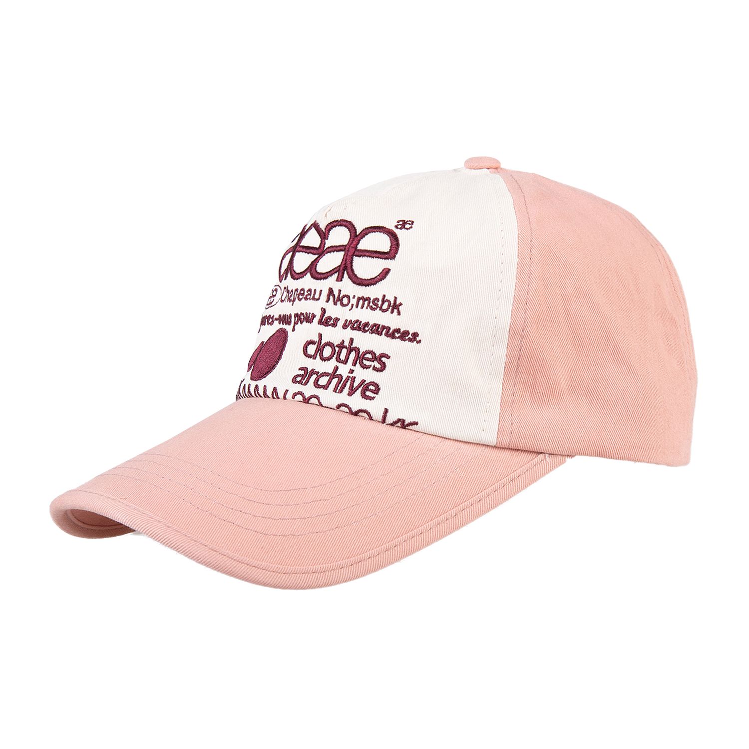 MUSINSA公式 | AEAE WEB LOGO 5PANNEL CAP [PINK/BUGUNDY]