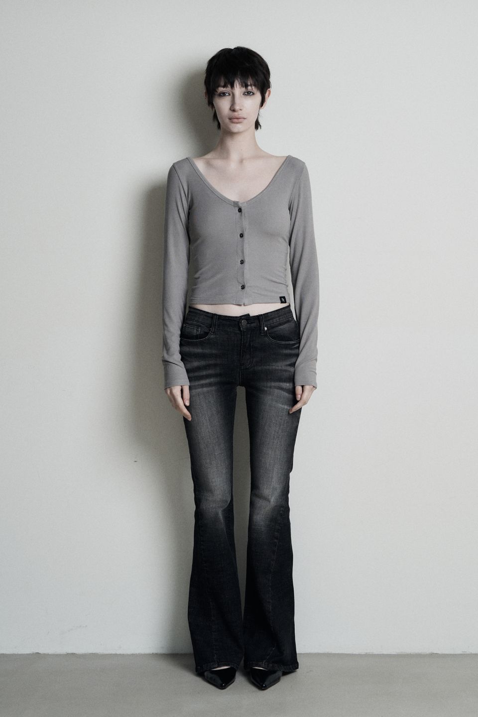 MUSINSA公式 | SYNERJYN CAT WASHING DENIM PANTS BLACK