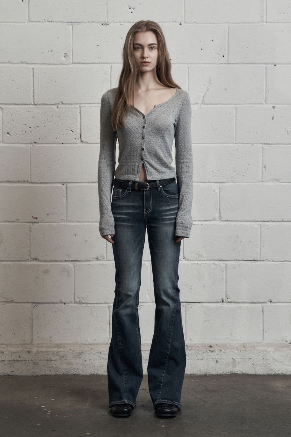 MUSINSA公式 | SYNERJYN BRUSH CAT WASHING DENIM PANTS BLUE