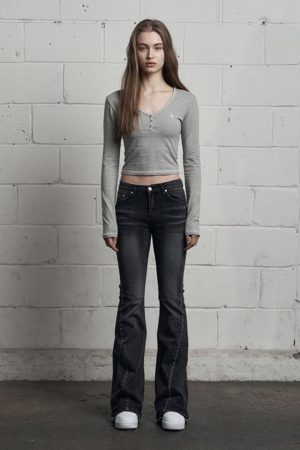 MUSINSA公式 | SYNERJYN SLUB CAT WASHING DENIM PANTS BLACK